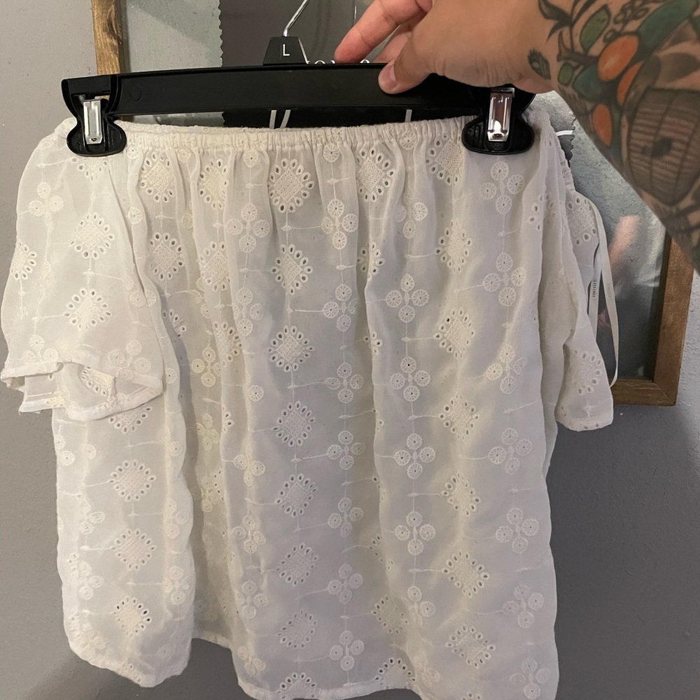 White Off the Shoulder Top- Medium
